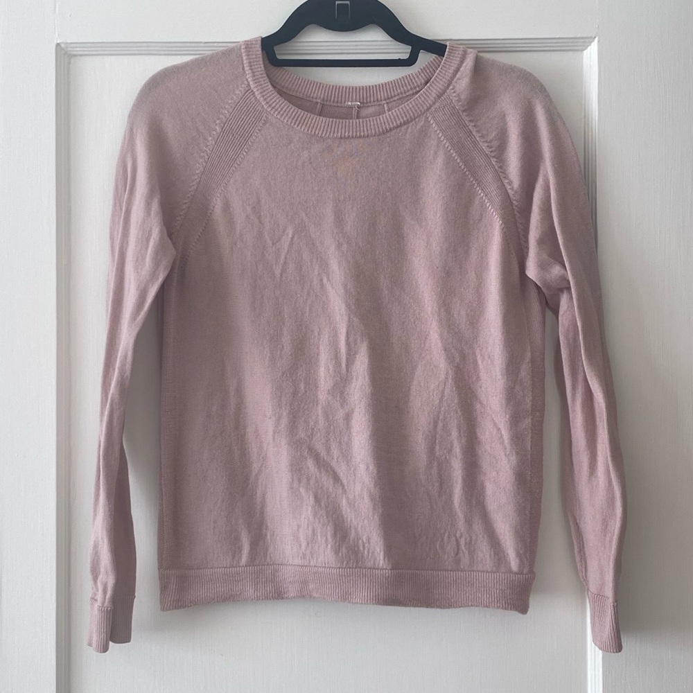 Lululemon Tied to You Pink Lace-Up Sweater